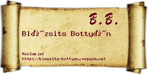 Blázsits Bottyán névjegykártya